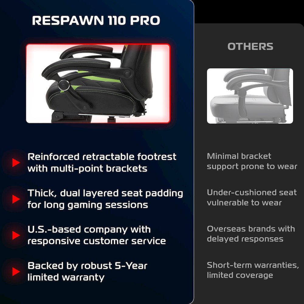 Gaming Chairs For Adults With Headrest Pillow - Green