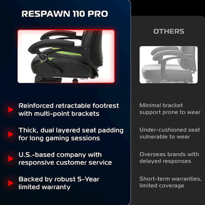 Gaming Chairs For Adults With Headrest Pillow - Green