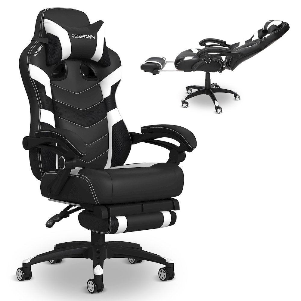 Gaming Chairs For Adults With Headrest Pillow - White