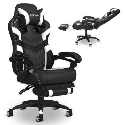 Gaming Chairs For Adults With Headrest Pillow - White