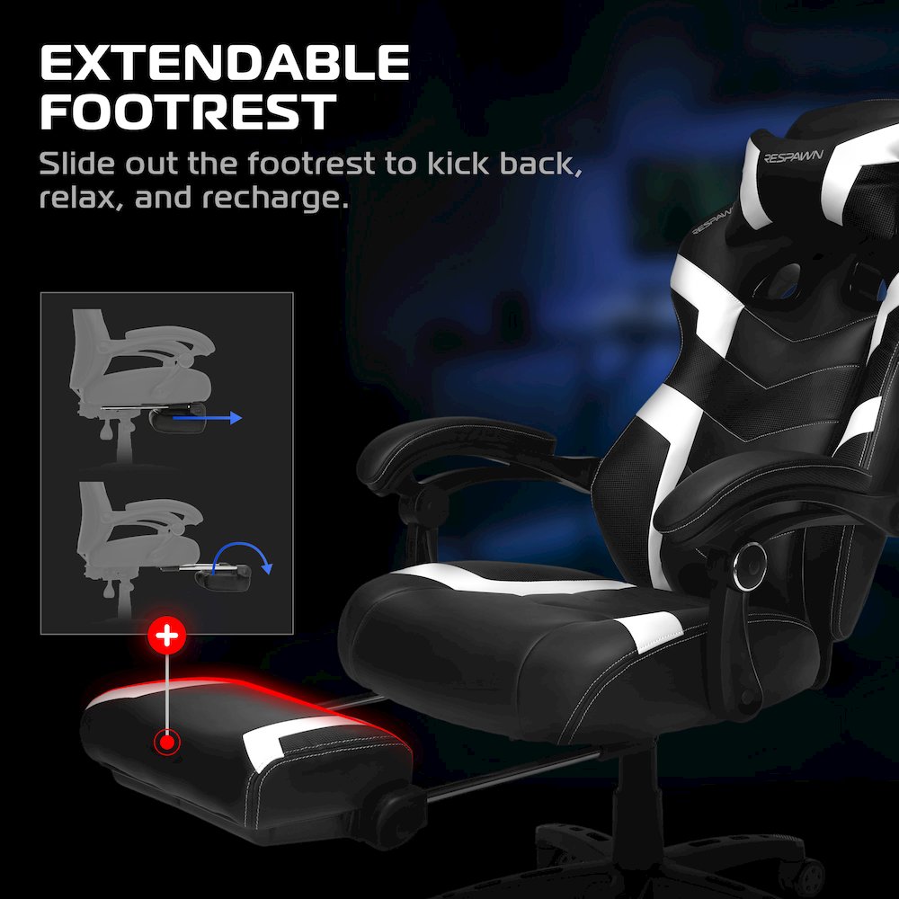Gaming Chairs For Adults With Headrest Pillow - White
