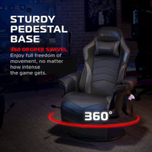 Reclining Gaming Chair with Footrest, Gaming Chair Recliner - Grey