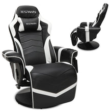 Reclining Gaming Chair with Footrest, Gaming Chair Recliner - White