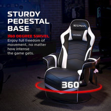 Reclining Gaming Chair with Footrest, Gaming Chair Recliner - White