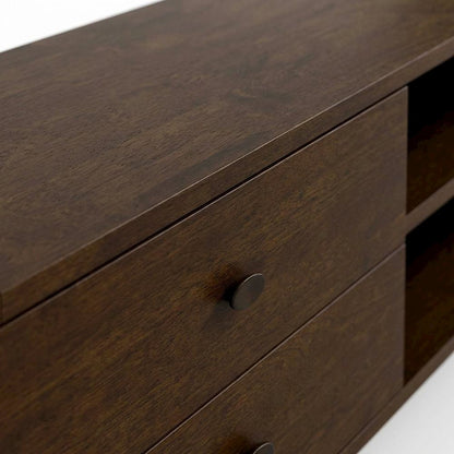 Brown Wood Mid Century Modern TV Stand with Sleek Design and Ample Storage
