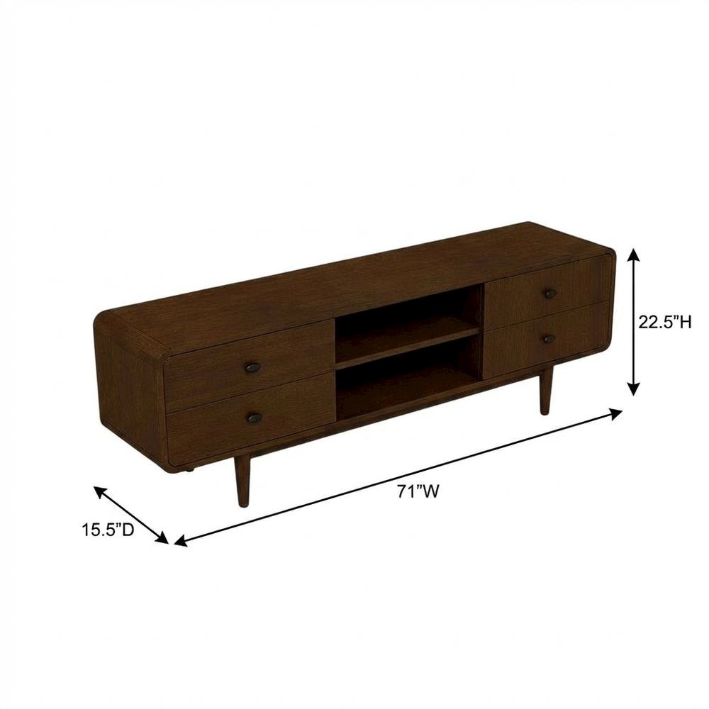 Brown Wood Mid Century Modern TV Stand with Sleek Design and Ample Storage