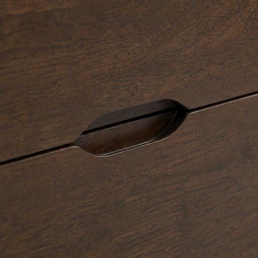 Brown Nightstand with 2 Drawers and Smooth Surface Finish