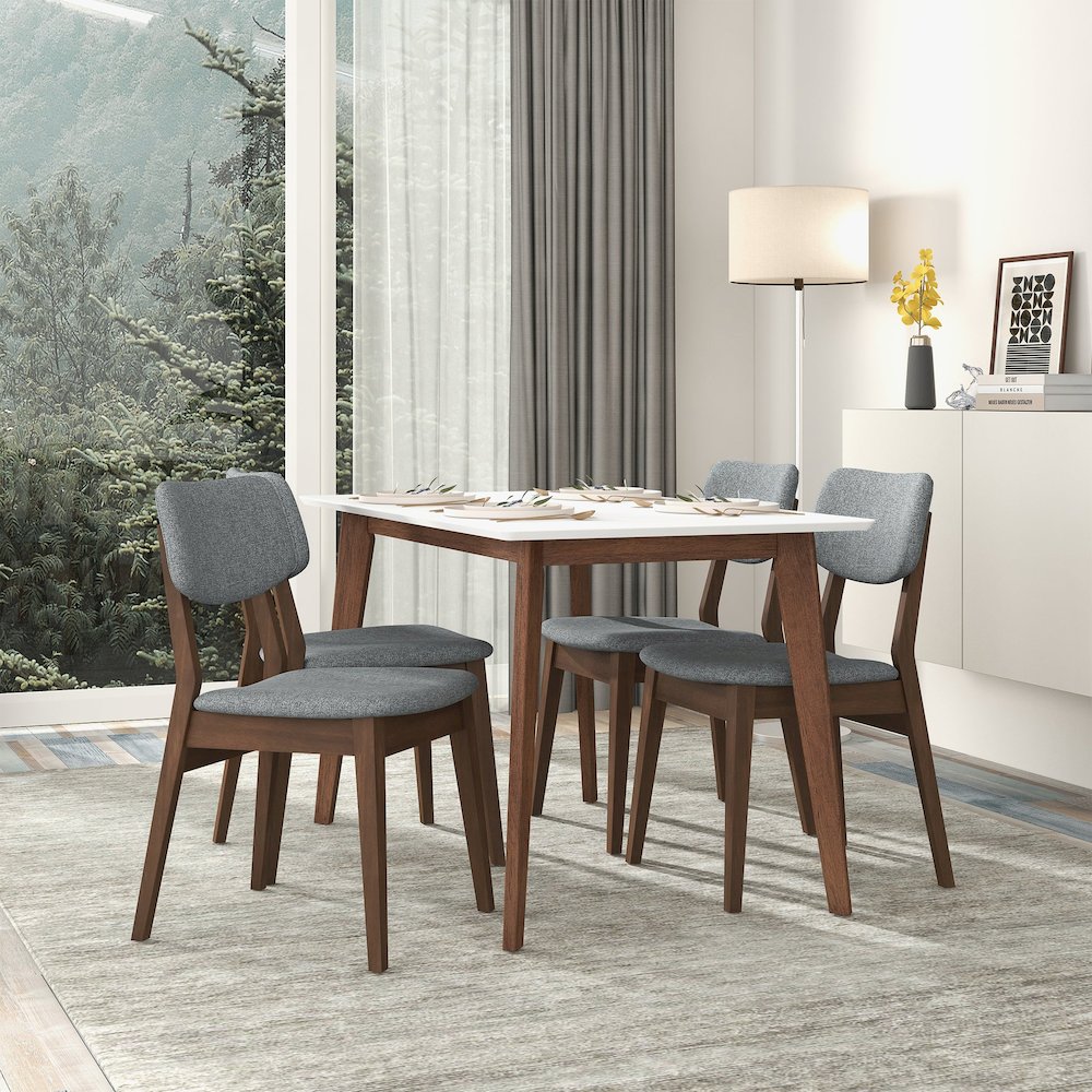 Carlos Dark Grey Fabric Solid Back Side Chair (Set Of 2)