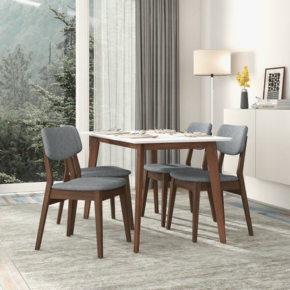Carlos Dark Grey Fabric Solid Back Side Chair (Set Of 2)