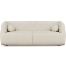 Beige Boucle Sofa with Foam Cushions, Comfortable Living Room Couch