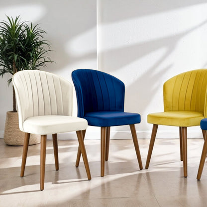 Parsons Beige Velvet Dining Chair - Set of 2