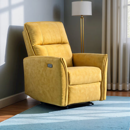 Dark Yellow Suede Recliner Chair, Comfortable and Stylish Recliner, Boucle Chair