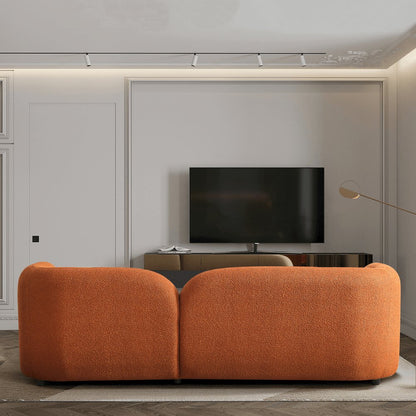 Donna Japandi Style Burnt Orange Boucle Sofa