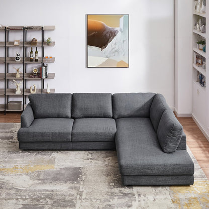 Glander Grey Fabric Right-Facing Sectional Sofa