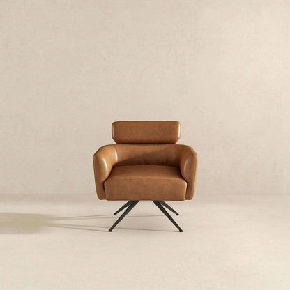 Camila Tan Leather Lounge Chair