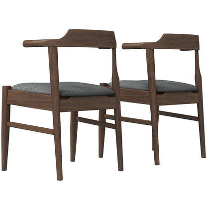 Leon Mid-Century Modern Grey Fabric Dining Chair (Set of 2)