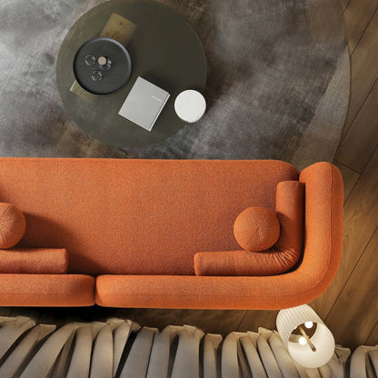 Donna Japandi Style Burnt Orange Boucle Sofa
