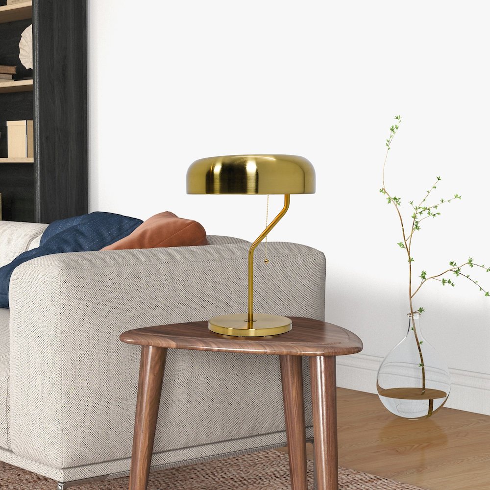 Metro Table lamp with Gold outer and White inner