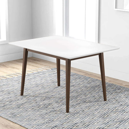 Levi Modern Style Solid Wood Rectangular White Top Dining Table 47"