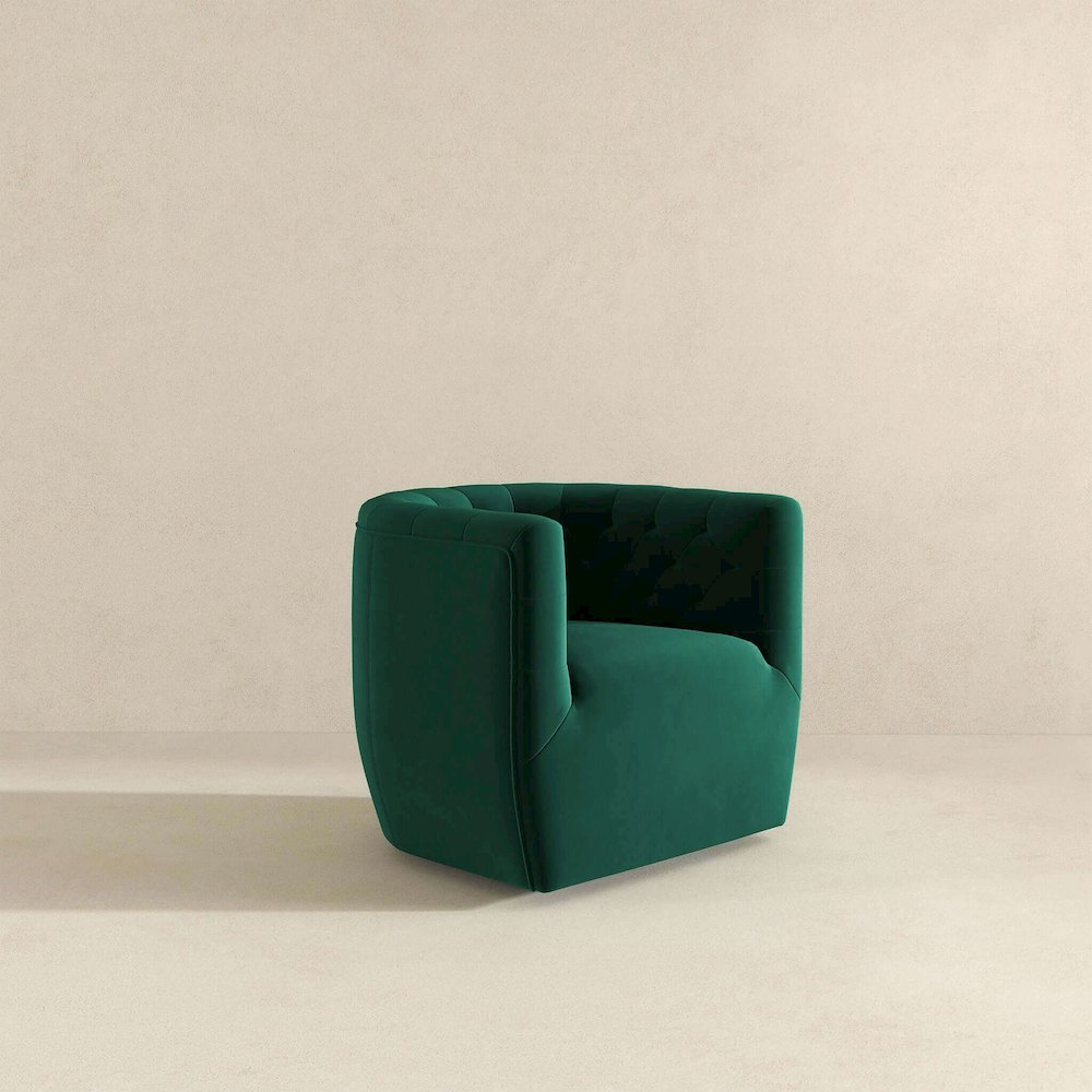 Delaney Green Velvet Swivel Chair