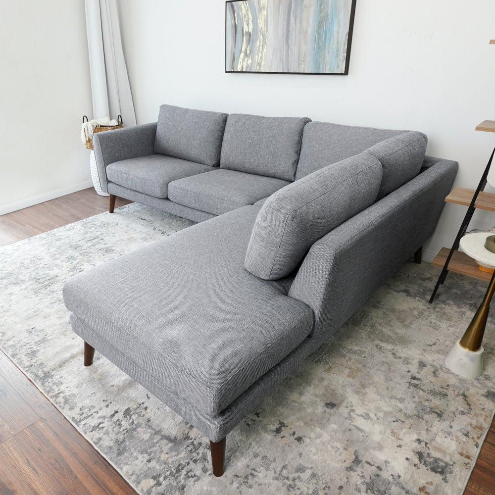 Benson Grey Sectional Sofa Right Facing Chaise