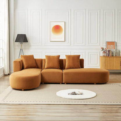Orby Velvet Sectional Sofa Left Facing