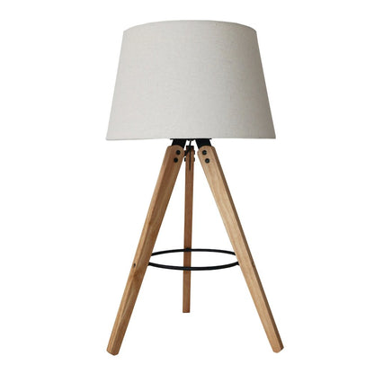 Birch Three Legged Wooden Bar Table Lamp - Natural