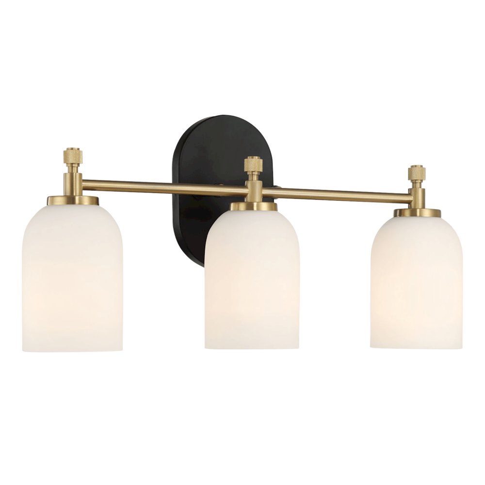 Three Lights Vanity Brushed Gold Bathroom Wall Light for Bathroom Over Mirror