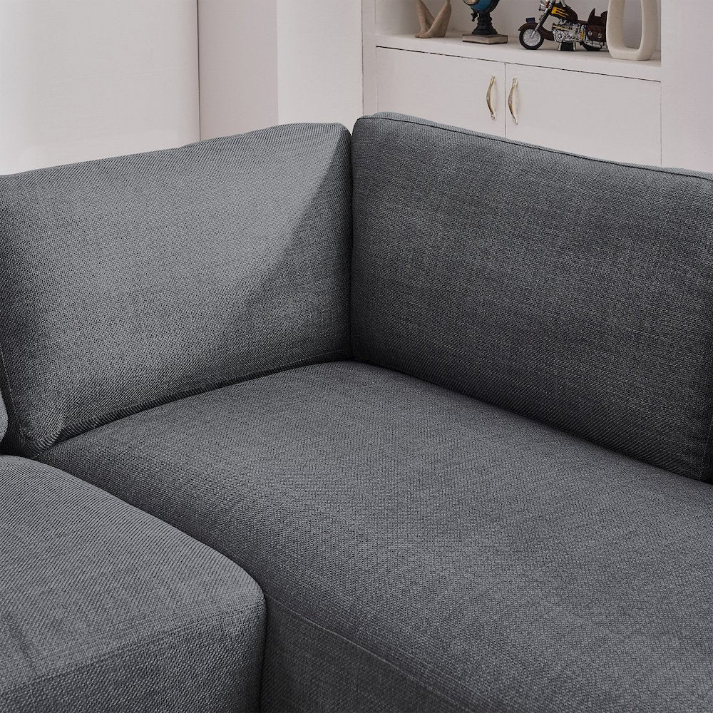 Glander Grey Fabric Right-Facing Sectional Sofa