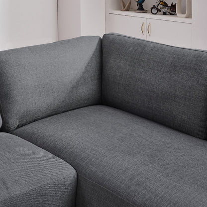 Glander Grey Fabric Right-Facing Sectional Sofa