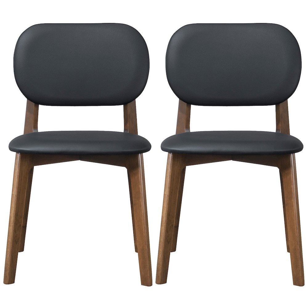 Kelsey  Black Leather Dining Chair (Set Of 2)