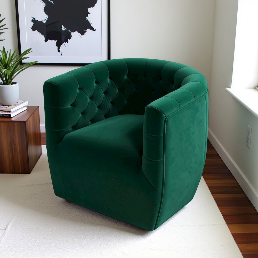 Green Velvet Recliner Swivel Chair, Perfect as Nursery Glider or Boucle Chair