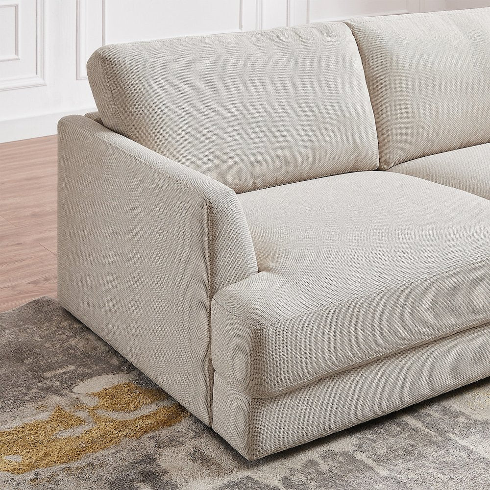 Glander Grey Fabric Left-Facing Sectional Sofa
