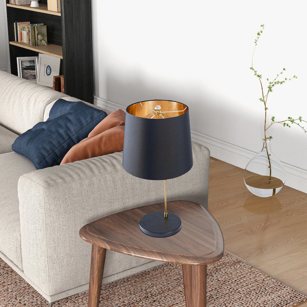 Lustrous Table Lamp - Black outer and Gold inner