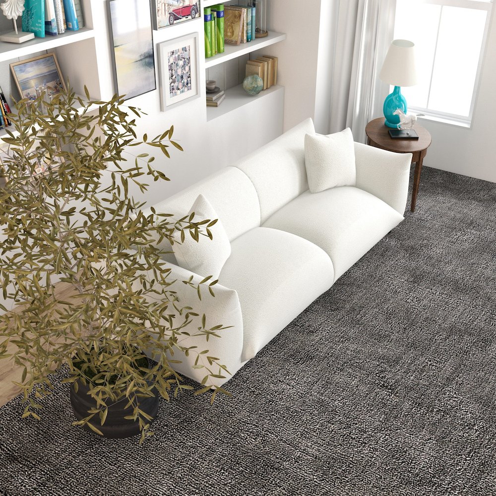 Emma Mid Century Modern Luxury Cream Boucle Sofa