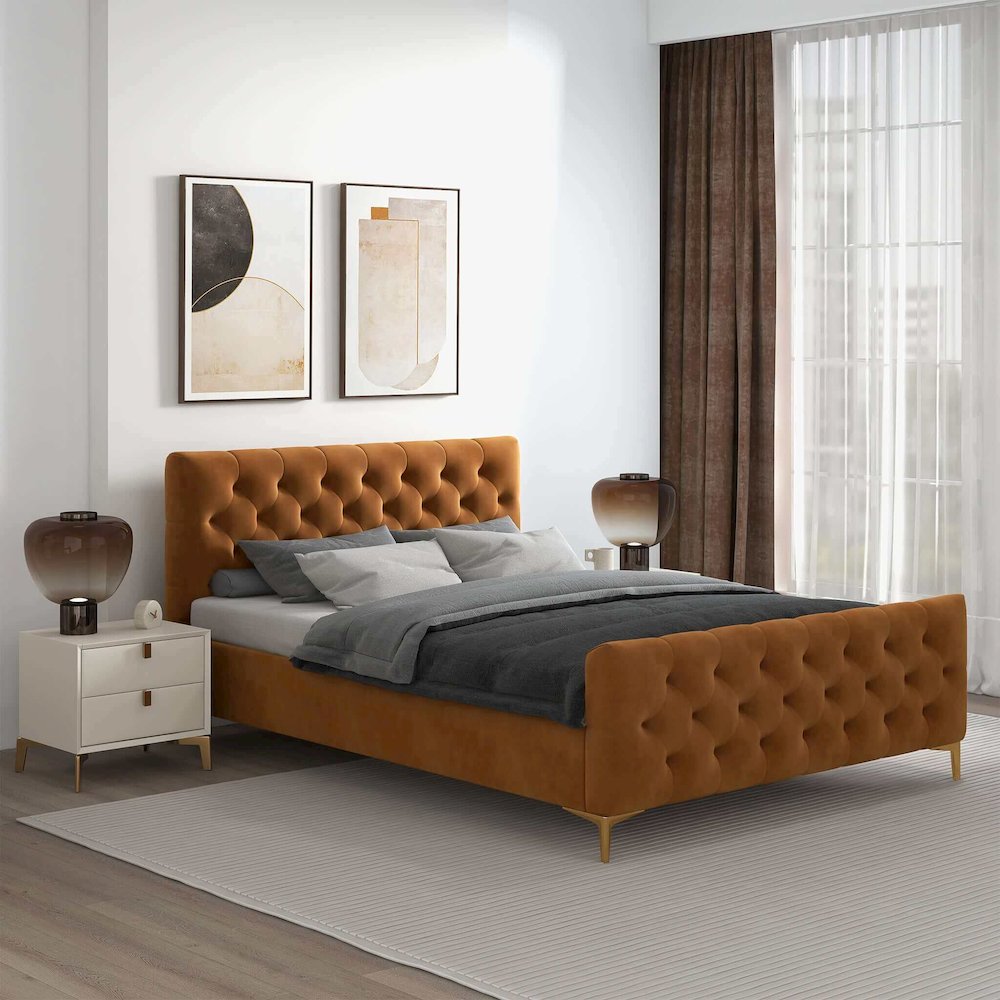 Bailey Velvet Upholstered Platform Bed