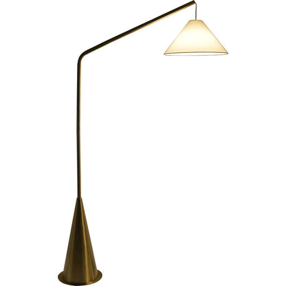 Lisbon Floor Lamp with On/Off Switch Coned Base Hanging White Shade