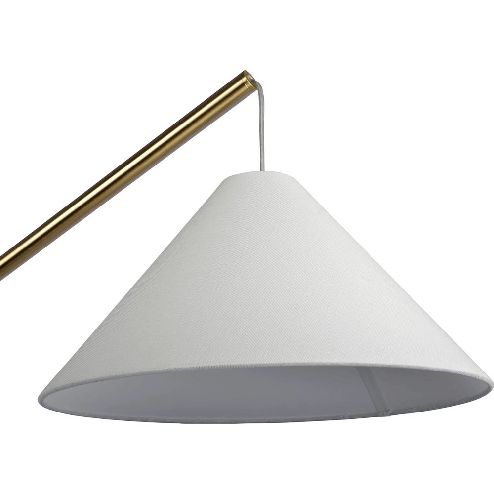 Lisbon Floor Lamp with On/Off Switch Coned Base Hanging White Shade