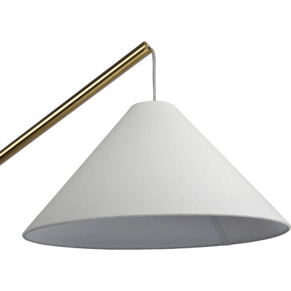 Lisbon Floor Lamp with On/Off Switch Coned Base Hanging White Shade