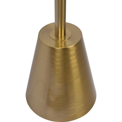 Lumina Brassed Gold Floor Lamp with Rotary Switch Triple Spots Metal Cone Base