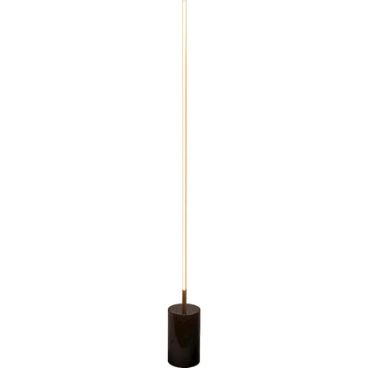 Prism Brassed Gold LED Floor Lamp with On/Off Switch Faux Marble Base