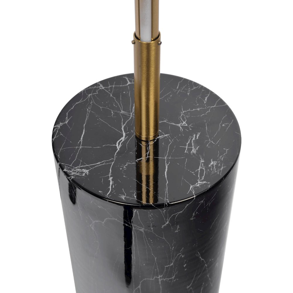 Prism Brassed Gold LED Floor Lamp with On/Off Switch Faux Marble Base