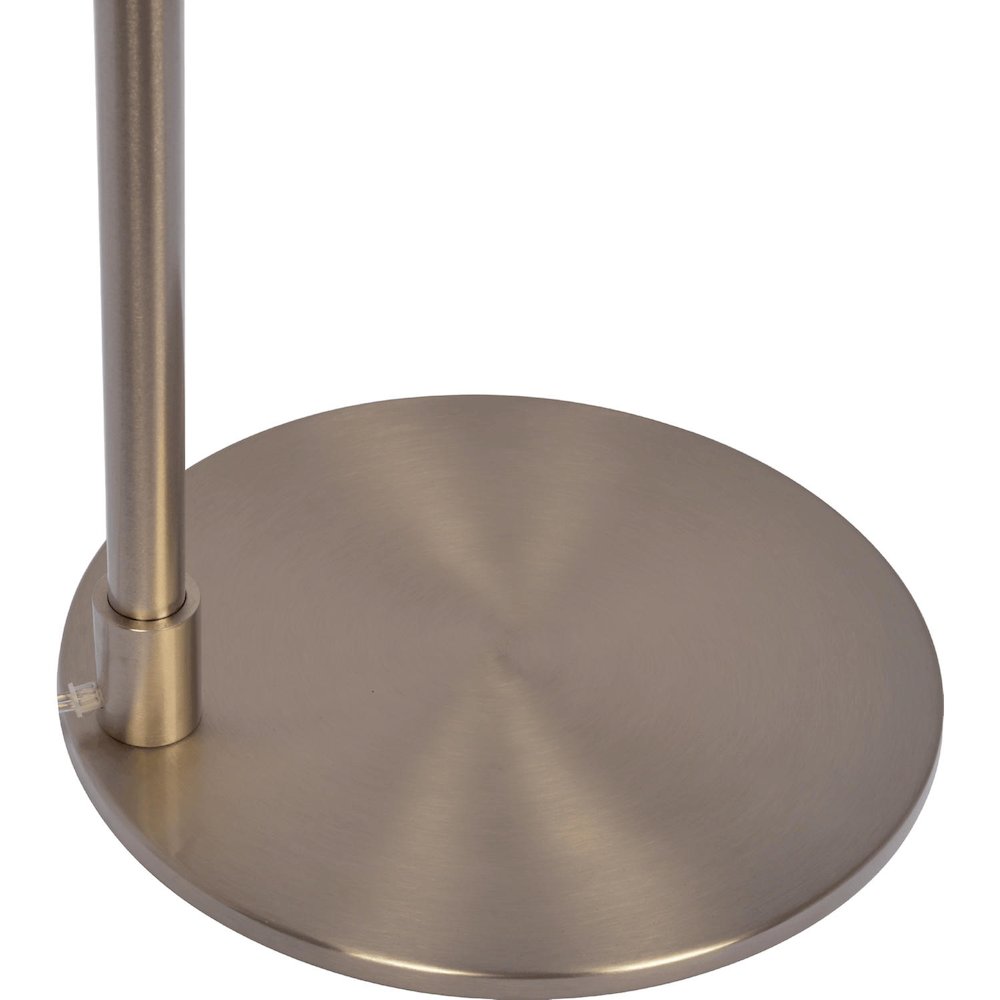 Serene Brushed Nickel Floor Lamp with Rotary Switch Metal Base White Linen Shade