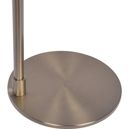 Serene Brushed Nickel Floor Lamp with Rotary Switch Metal Base White Linen Shade