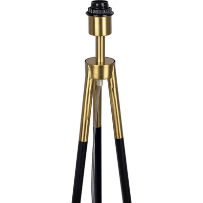 Sway Brassed Gold Floor Lamp with On/Off Switch Triple Legs White Fabric Shade