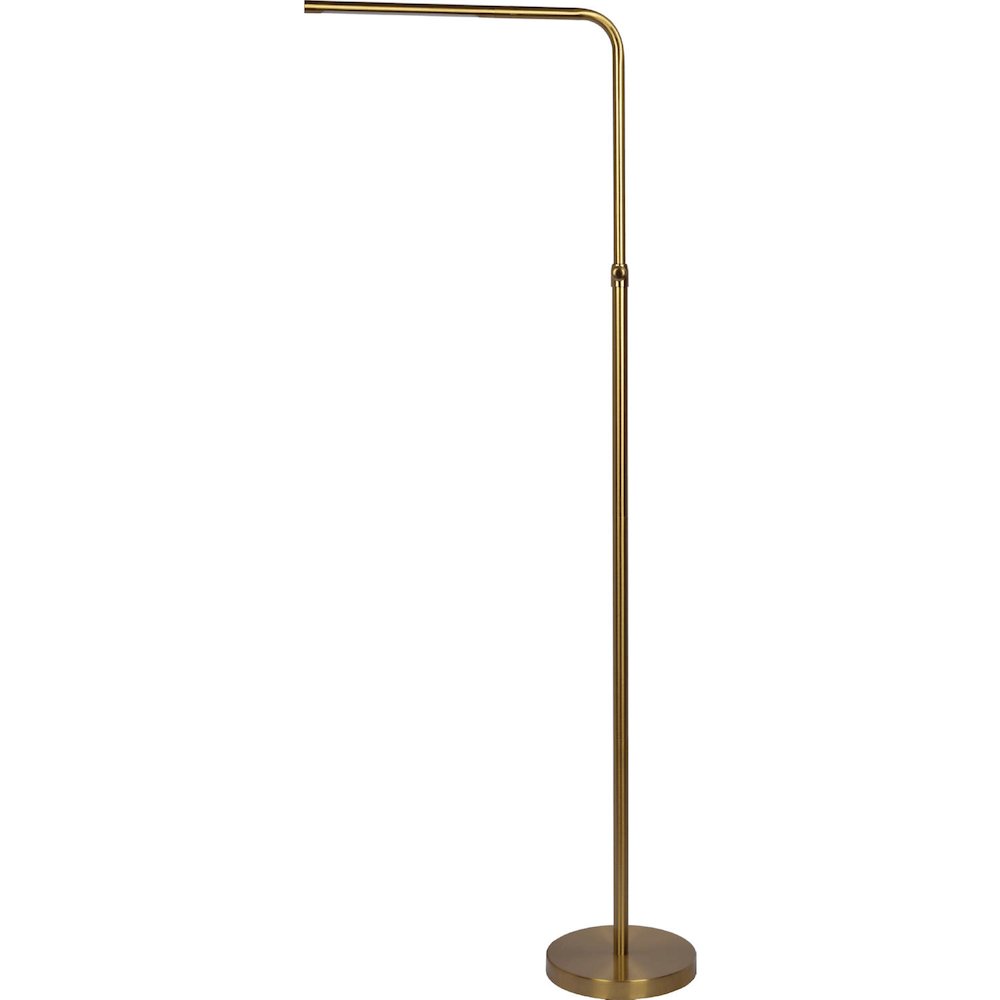 Verve Brassed Gold Floor Lamp with On/Off Switch Adjustable Led Round Base