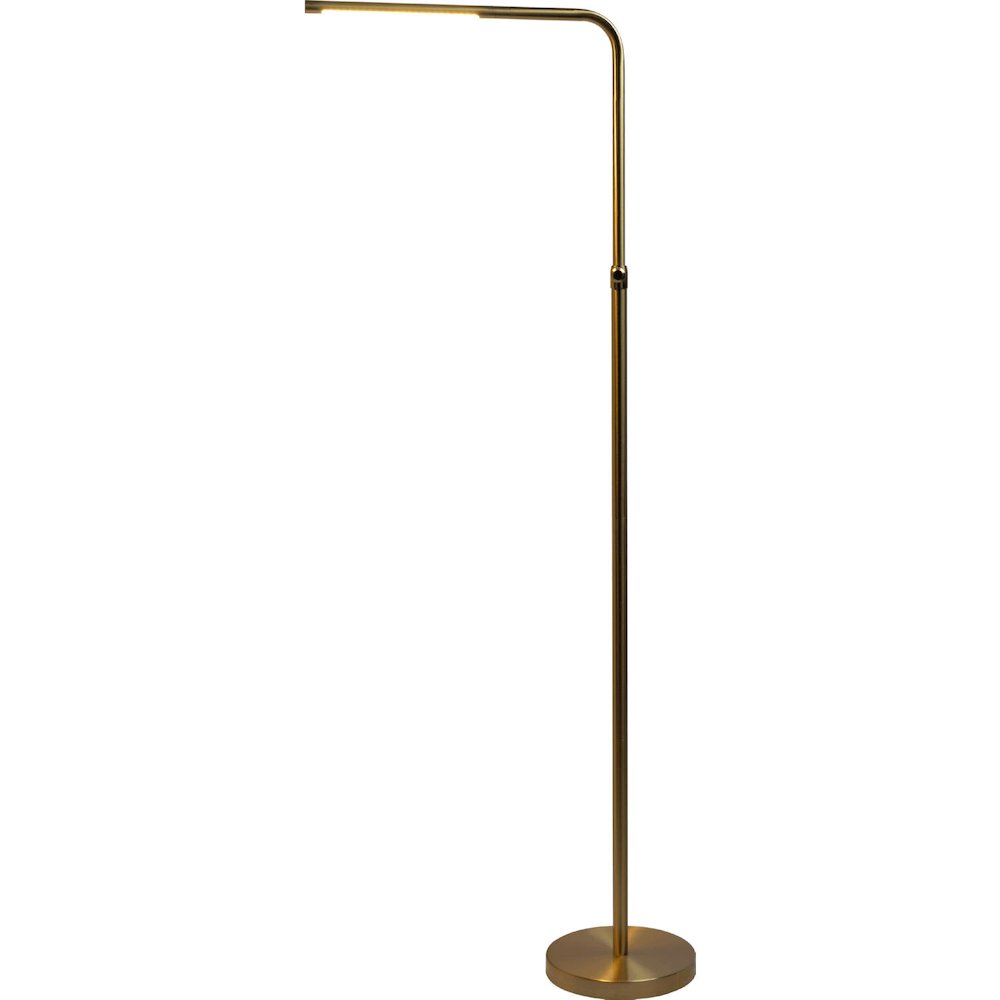 Verve Brassed Gold Floor Lamp with On/Off Switch Adjustable Led Round Base