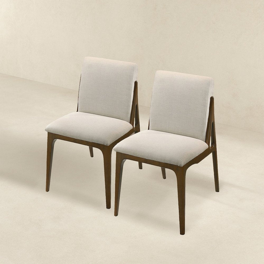 Grivelle Cream Fabric Dining Chair (Set Of 2)