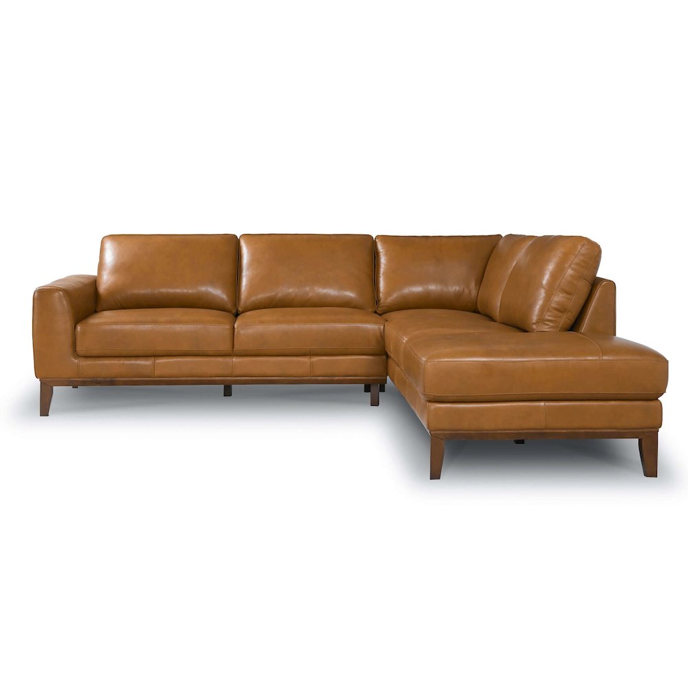 London Premium Genuine Leather Sectional Sofa Right Facing