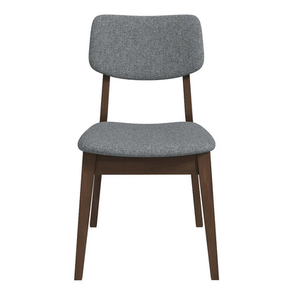 Carlos Dark Grey Fabric Solid Back Side Chair (Set Of 2)